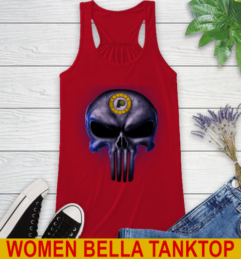 Indiana Pacers NBA Basketball Punisher Skull Sports Racerback Tank 4