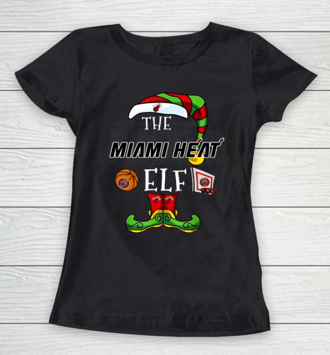 Miami Heat Christmas ELF Funny NBA Women's T-Shirt