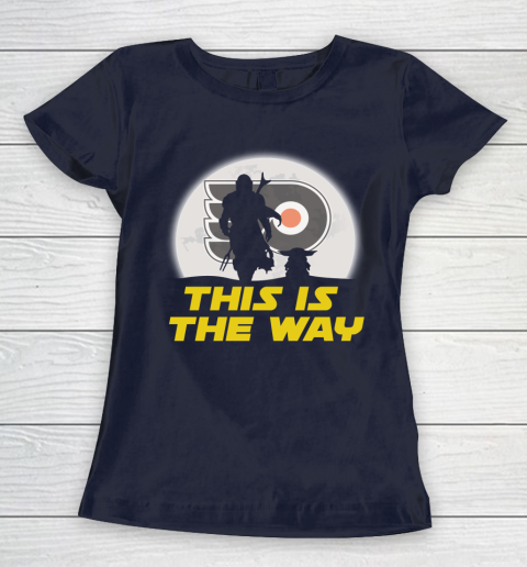 Philadelphia Flyers NHL Ice Hockey Star Wars Yoda And Mandalorian This Is The Way Women's T-Shirt 2