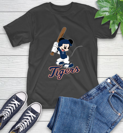 MLB Baseball Detroit Tigers Cheerful Mickey Mouse Shirt T-Shirt