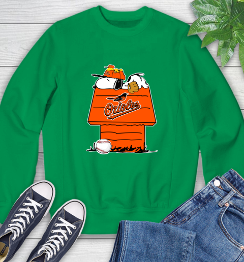 MLB Baltimore Orioles Snoopy Woodstock The Peanuts Movie Baseball T Shirt Sweatshirt 6