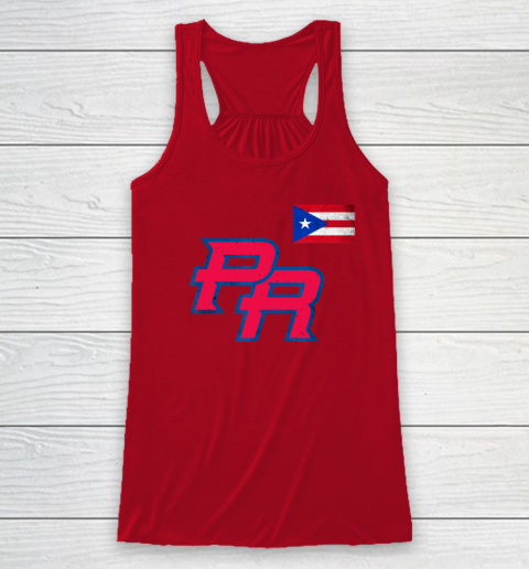 Puerto Rico 2023 Baseball Flag Pride red Boricua Puerto Rico Racerback Tank 3