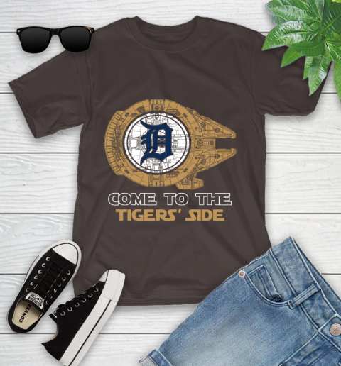 MLB Come To The Detroit Tigers Side Star Wars Baseball Sports Youth T-Shirt 7