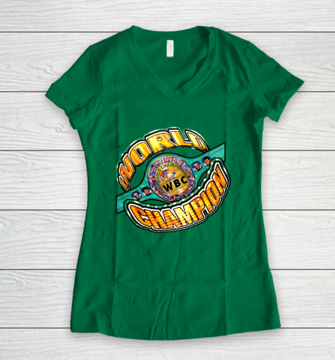 WBC World Champion Women s V Neck T Shirt Tee For Sports