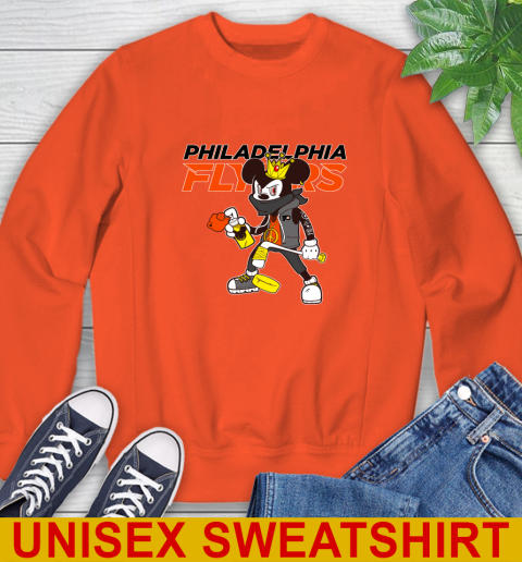 Philadelphia Flyers NHL Hockey Mickey Peace Sign Sports Sweatshirt 4
