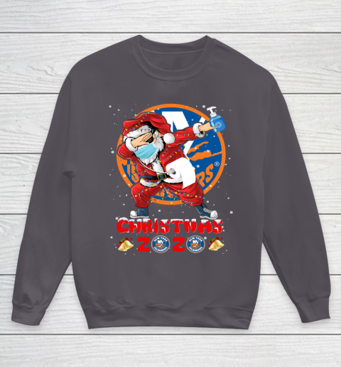 New York Islanders Funny Santa Claus Dabbing Christmas 2020 NHL Youth Sweatshirt 5