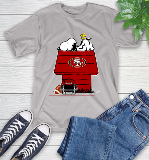 San Francisco 49ers NFL Football Snoopy Woodstock The Peanuts Movie T-Shirt 12
