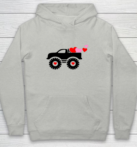 Valentine Monster Truck Loads of Love Hearts Shirt Gift Youth Hoodie