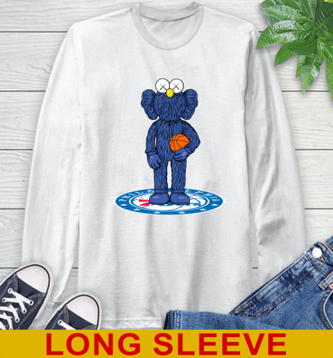 NBA Basketball Philadelphia 76ers Kaws Bff Blue Figure Shirt Long Sleeve T-Shirt