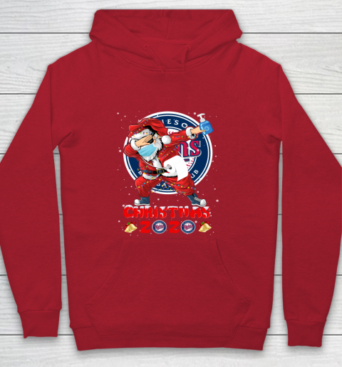 Minnesota Twins Funny Santa Claus Dabbing Christmas 2020 MLB Youth Hoodie 7