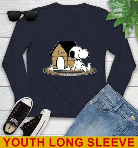 NHL Hockey Anaheim Ducks Snoopy The Peanuts Movie Shirt Youth Long Sleeve 3