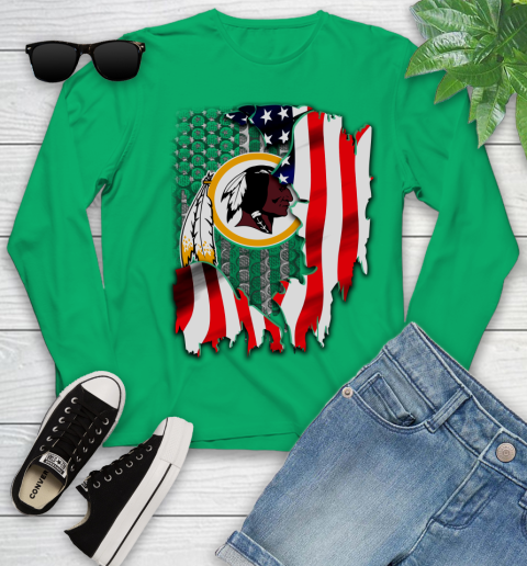 Washington Redskins NFL Football American Flag Youth Long Sleeve 7