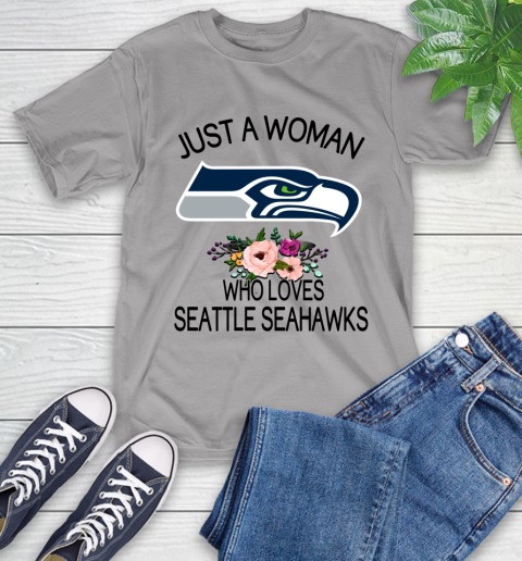 NFL Just A Woman Who Loves Seattle Seahawks Football Sports T-Shirt 4