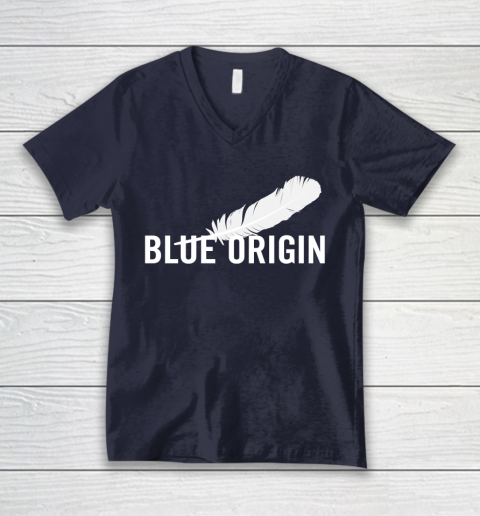 Blue Origin  All White V-Neck T-Shirt 2