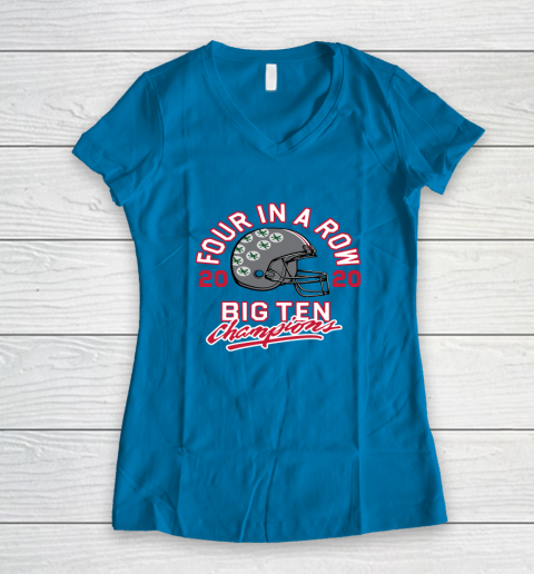 OSU 2020 Big Ten Champions 2020 Four In A Row Women's V-Neck T-Shirt 5