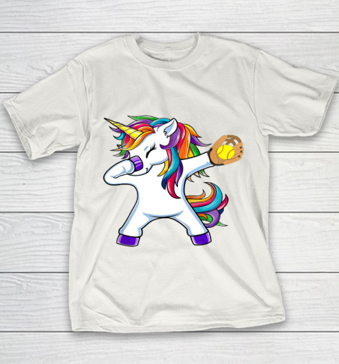 Dabbing Unicorn Softball T Shirt Funny Dab Gift Youth T-Shirt 2