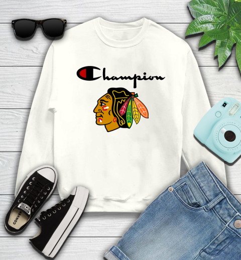 NHL Hockey Chicago Blackhawks Champion Shirt Youth Sweatshirt