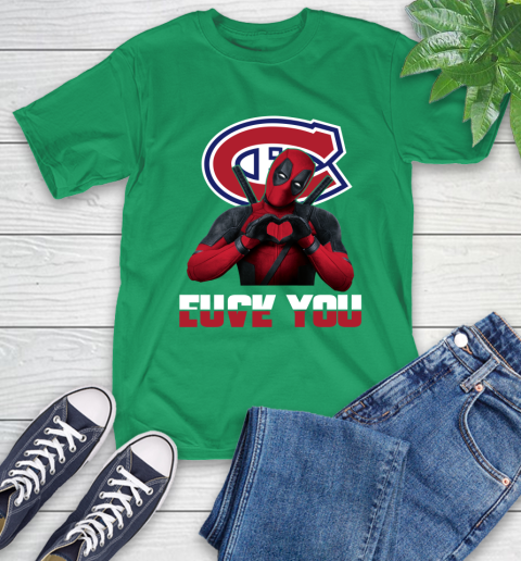 NHL Montreal Canadiens Deadpool Love You Fuck You Hockey Sports T-Shirt 7