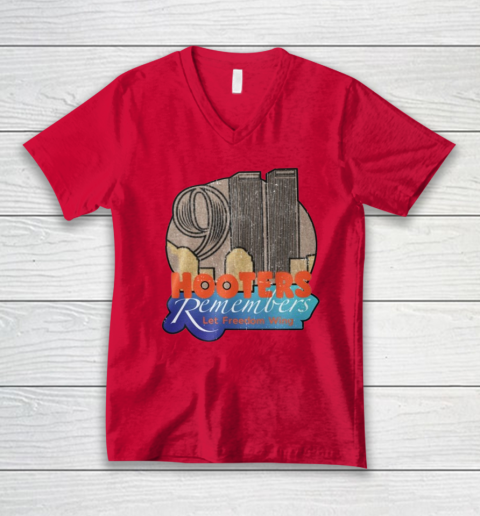 Hooters 9 11 Shirt 911 Hooters Remembers Let Freedom Wing V-Neck T-Shirt 3
