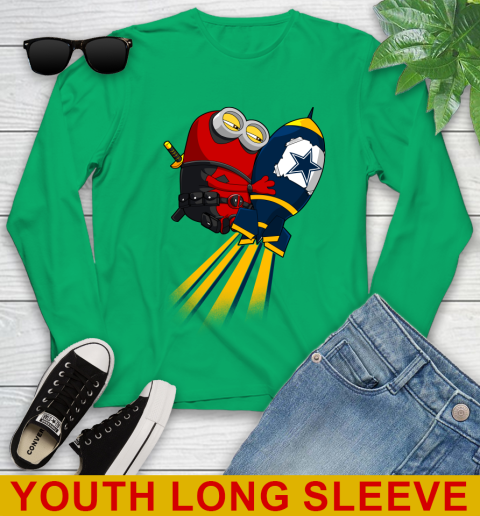 NFL Football Dallas Cowboys Deadpool Minion Marvel Shirt Youth Long Sleeve 7