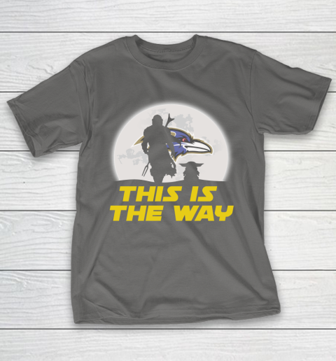 Baltimore Ravens NFL Football Star Wars Yoda And Mandalorian This Is The Way T-Shirt 8