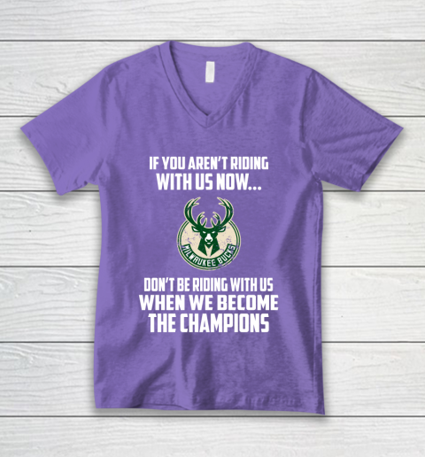 NBA Milwaukee Bucks Basketball We Become The Champions V-Neck T-Shirt 8