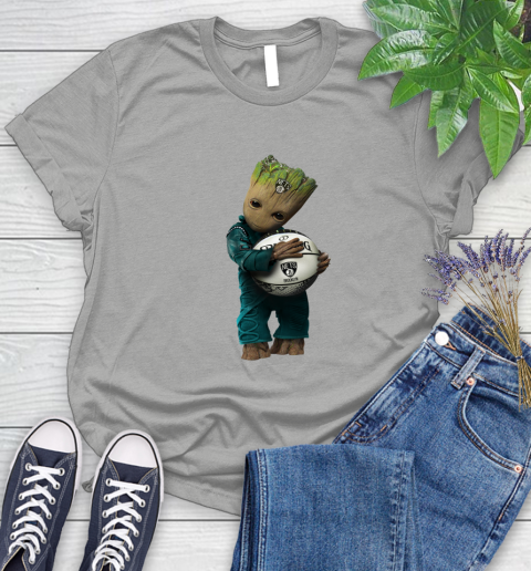 NBA Groot Guardians Of The Galaxy Basketball Sports Brooklyn Nets Women's T-Shirt 10
