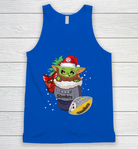 Pittsburgh Steelers Christmas Baby Yoda Star Wars Funny Happy NFL Tank Top 5