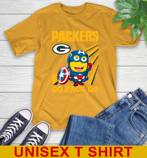 NFL Football Green Bay Packers Captain America Marvel Avengers Minion Shirt T-Shirt 2