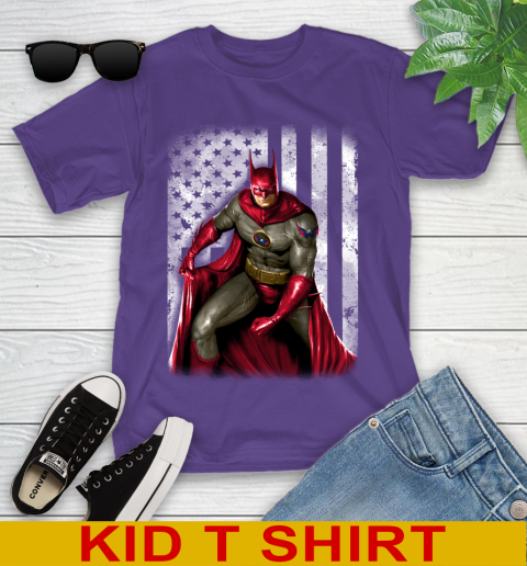 Washington Capitals NHL Hockey Batman DC American Flag Shirt Youth T-Shirt 3