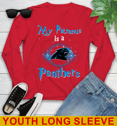 NFL Football Harry Potter My Patronus Is A Carolina Panthers Youth Long Sleeve 11