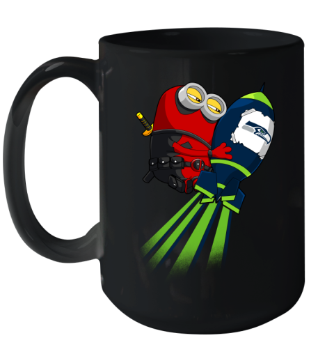 NFL Football Seattle Seahawks Deadpool Minion Marvel Shirt Ceramic Mug 15oz