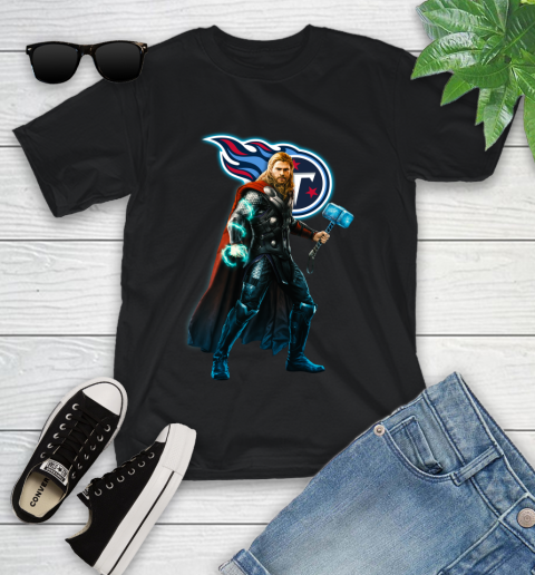 NFL Thor Avengers Endgame Football Tennessee Titans Youth T-Shirt 2