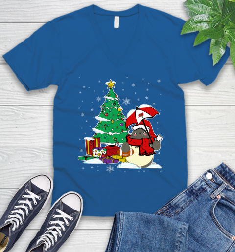 Tampa Bay Buccaneers NFL Football Cute Tonari No Totoro Christmas Sports V-Neck T-Shirt 5