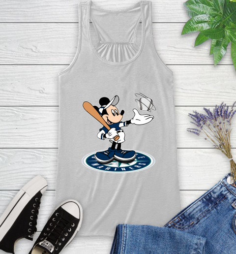 MLB Baseball Seattle Mariners Cheerful Mickey Disney Shirt Racerback Tank 2