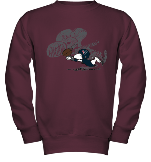 Houston Texans Snoopy Plays The Football Game Youth Sweatshirt
