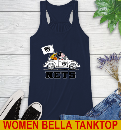 NBA Basketball Brooklyn Nets Pluto Mickey Driving Disney Shirt Racerback Tank 11