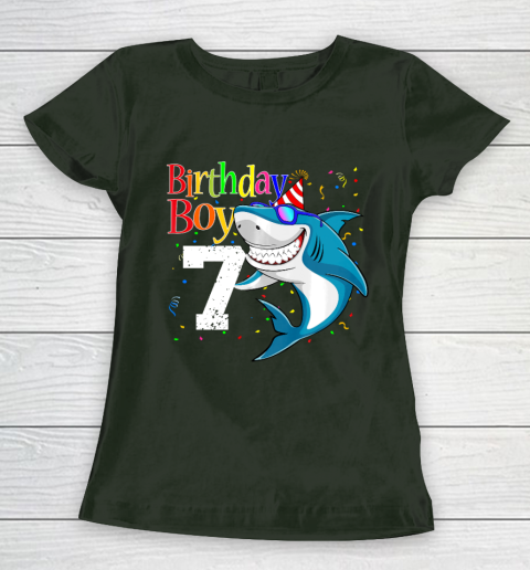 Kids 7th Birthday Boy Shark Shirts 7 Jaw Some Four Tees Boys 7 Years Old Women's T-Shirt 4