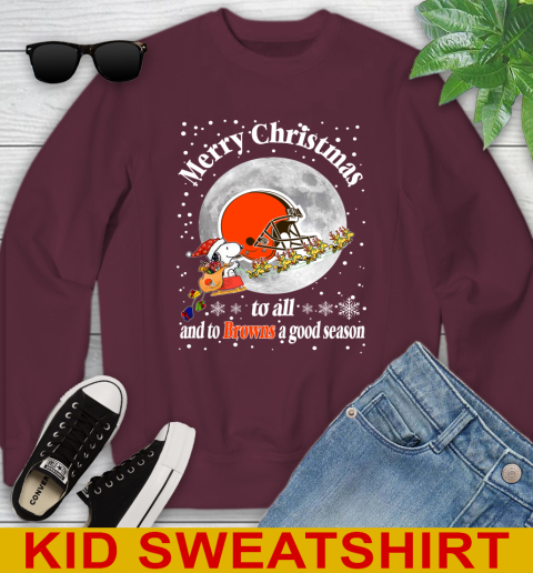 Cleveland Browns Merry Christmas To All And To Browns A Good Season NFL Football Sports Youth Sweatshirt 4