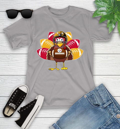 Pittsburgh Steelers Turkey Thanksgiving Day Youth T-Shirt 4