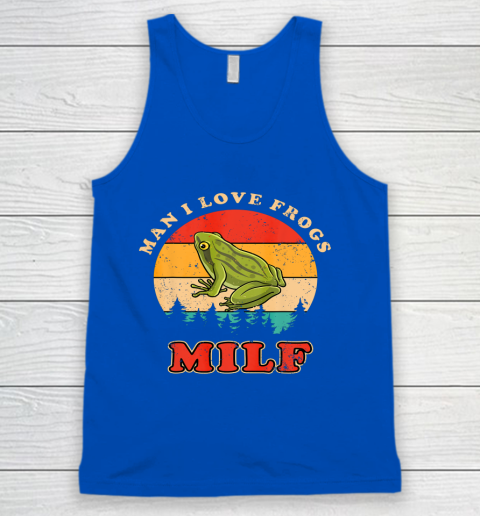 MILF Man I Love Frogs Funny Retro Frog Tank Top 4