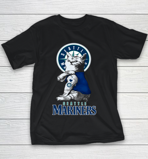 MLB Baseball My Cat Loves Seattle Mariners Youth T-Shirt
