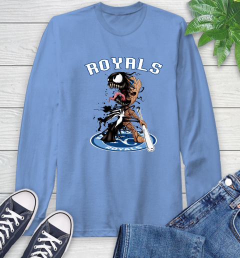MLB Kansas City Royals Baseball Venom Groot Guardians Of The Galaxy Long Sleeve T-Shirt 11