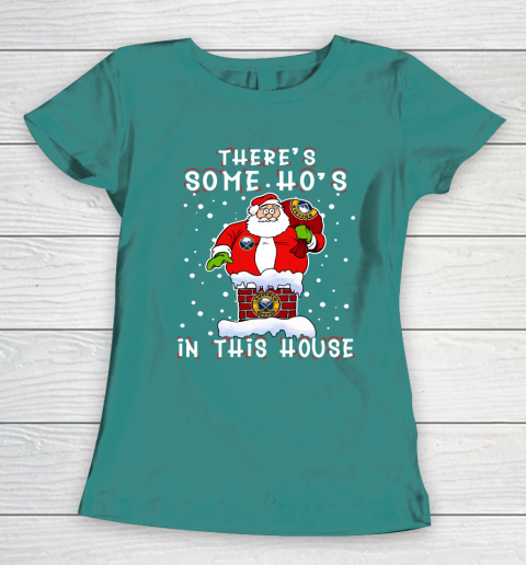 Buffalo Sabres Christmas There Is Some Hos In This House Santa Stuck In The Chimney NHL Women's T-Shirt 10