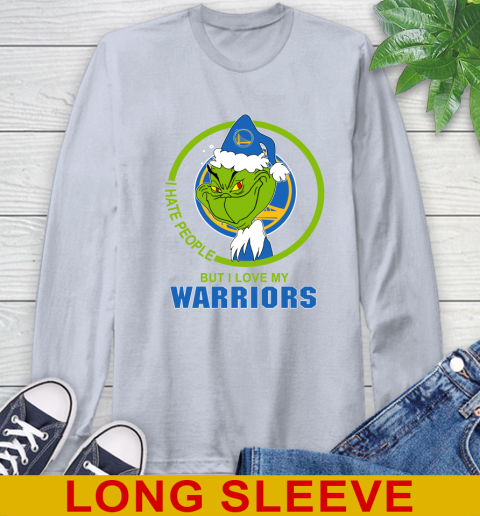 Golden State Warriors NBA Christmas Grinch I Hate People But I Love My Favorite Basketball Team Long Sleeve T-Shirt 6