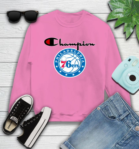NBA Basketball Philadelphia 76ers Champion Shirt Youth Sweatshirt 3