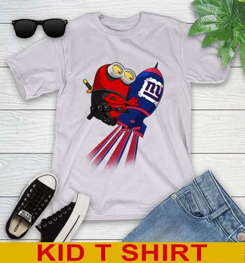 NFL Football New York Giants Deadpool Minion Marvel Shirt Youth T-Shirt 4