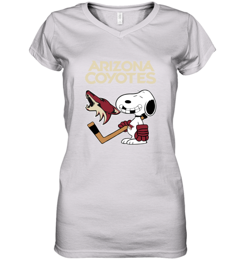 Arizona Coyotes Ice Hockey Broken Teeth Snoopy NHL Women's V-Neck T-Shirt