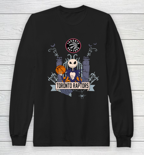 NBA Toronto Raptors Basketball Jack Skellington Halloween Long Sleeve T-Shirt