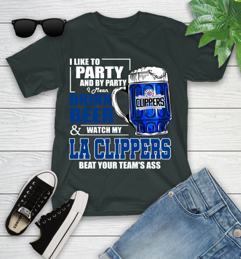 NBA Drink Beer and Watch My LA Clippers Beat Your Team's Ass Basketball Youth T-Shirt 6